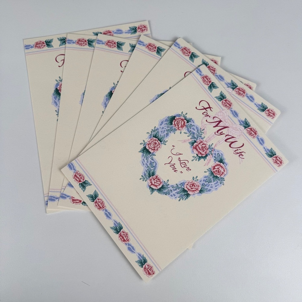Fravessi Greetings For My Wife Birthday Cards Floral Heart 6 Pack with Envelopes